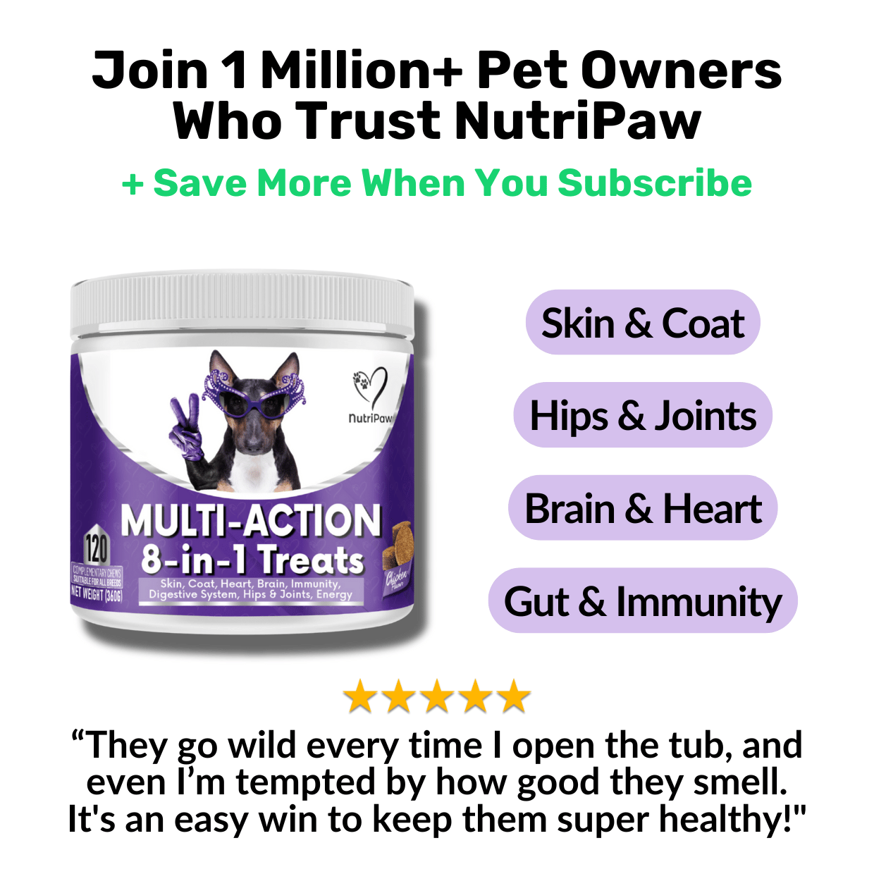120 tasty calming treats for stress, anxiety & fear | 8-in-1 Multi-Action Treats